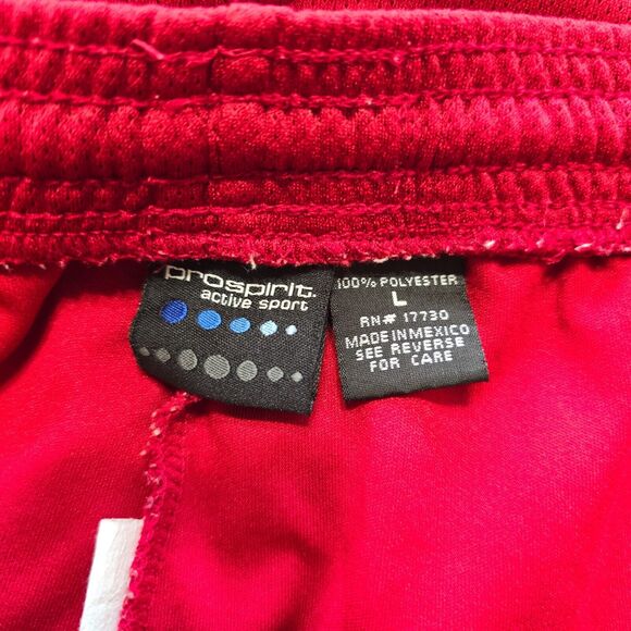 ProSpirit Active Sport Mens Shorts L Red Black Athletic Basketball - Picture 5 of 5